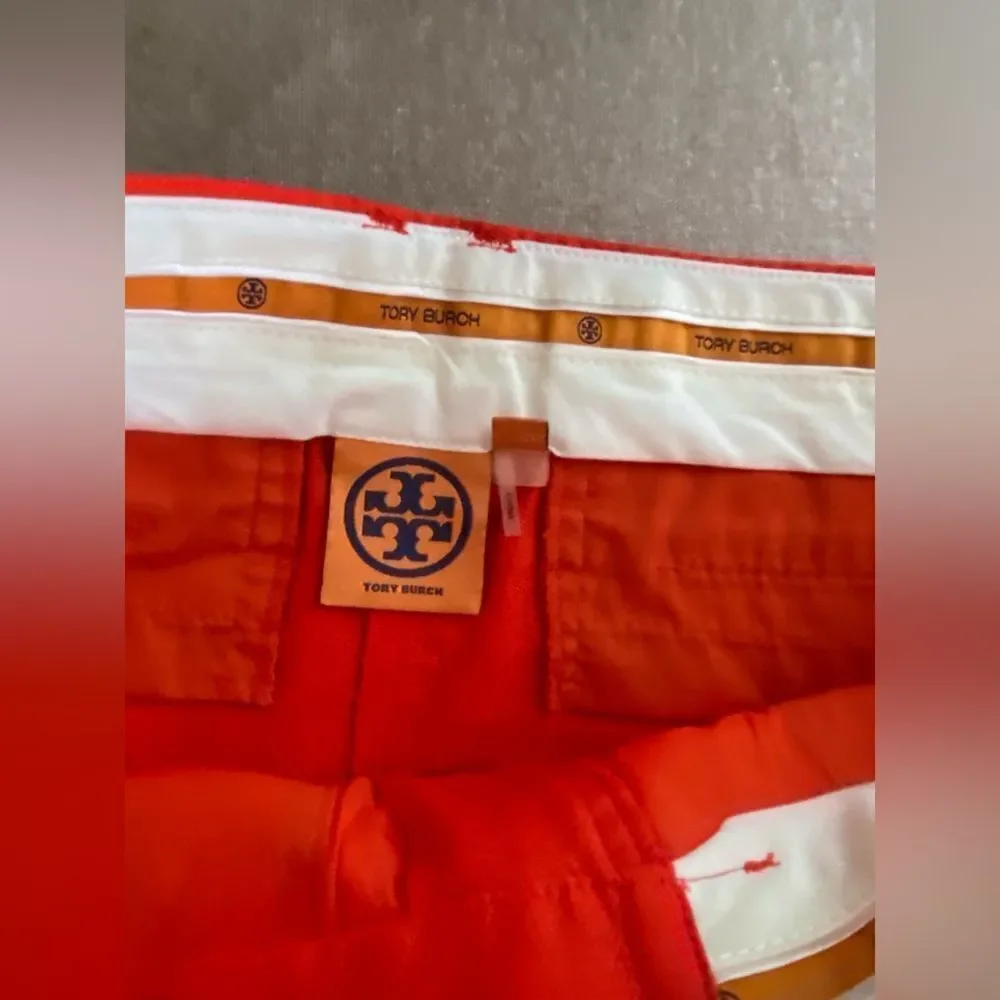 Tory Burch Burnt Red-Orange Orange Cotton Shorts Size 8